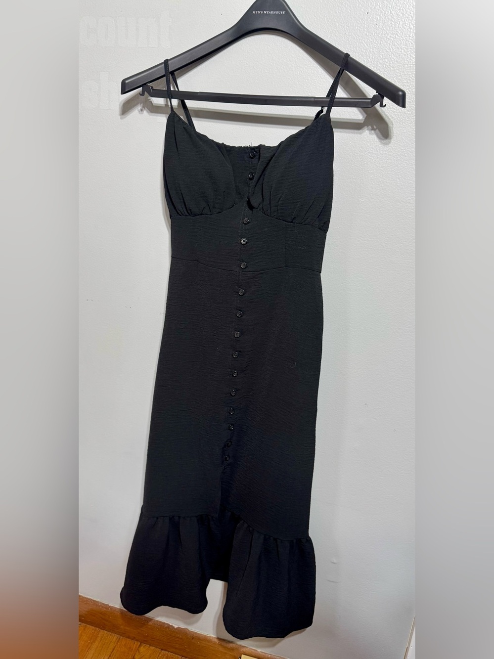 Y2K No Boundaries Black Boho Dark Romantic Whimsigoth Button-Front Midi Dress
